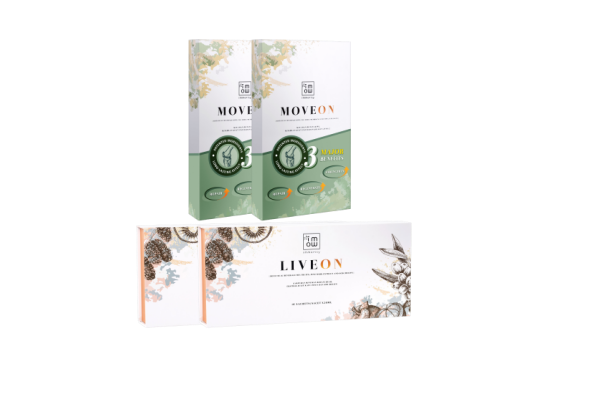 Two boxes of MoveOn and two boxes of LiveOn